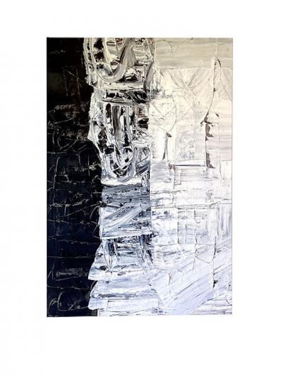 Renato Freitas American 21st Century Oil on Canvas Painting B W 3 Renato Freitas