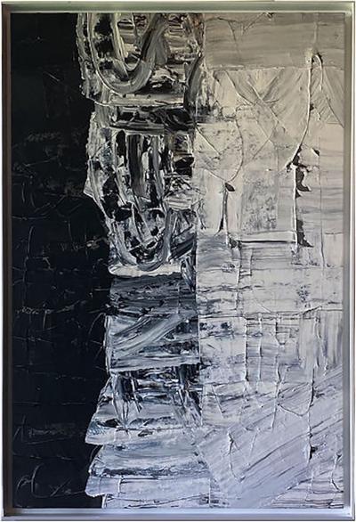 Renato Freitas American 21st Century Oil on Canvas Painting B W 3 Renato Freitas