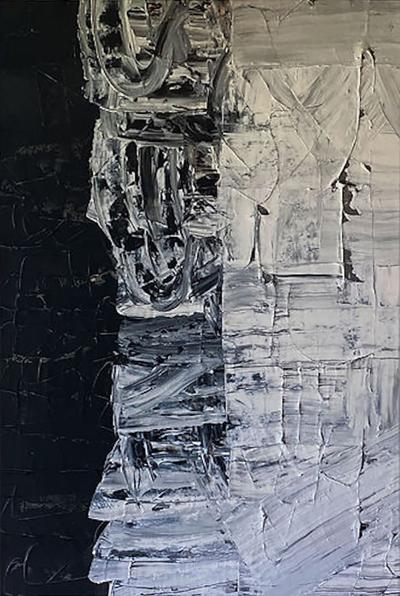 Renato Freitas American 21st Century Oil on Canvas Painting B W 3 Renato Freitas