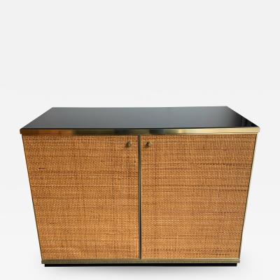 Renato Zevi Rattan and Brass Buffet by Renato Zevi Italy 1970s