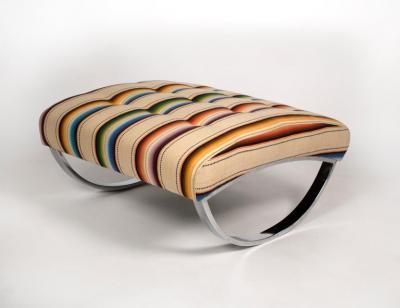 Renato Zevi Rocking Lounge Chair and Ottoman by Renato Zevi