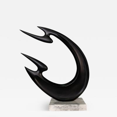 Rene Brancusi Contemporary American Patinated Bronze Abstract Sculpture on Marble Base