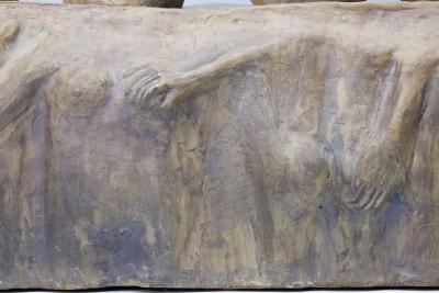 Rene Brancusi Large Ceramic Sculpture of Four Round Heads on Singular Base