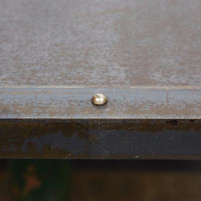 Rene Brancusi Metal table with Antique Base