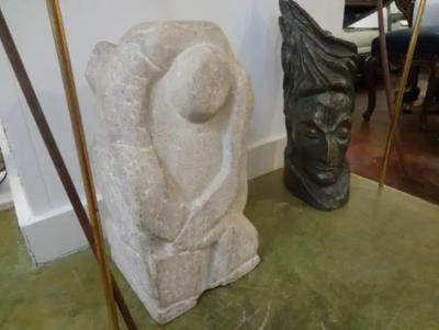 Rene Brancusi Mid Century Modern Abstract Granite Sculpture