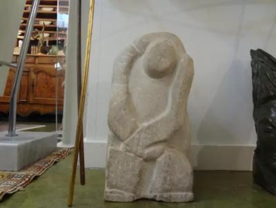 Rene Brancusi Mid Century Modern Abstract Granite Sculpture