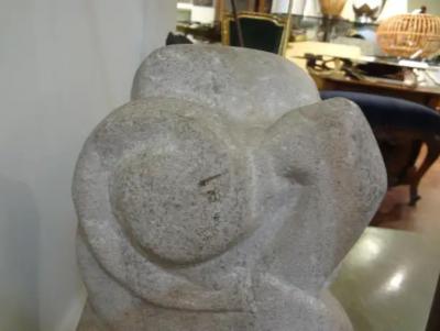 Rene Brancusi Mid Century Modern Abstract Granite Sculpture