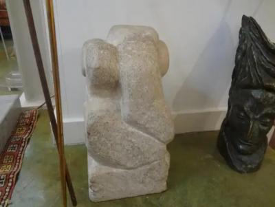 Rene Brancusi Mid Century Modern Abstract Granite Sculpture