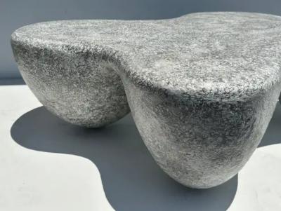 Rene Brancusi Organic Shaped Faux Concrete Coffee Table