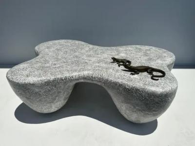 Rene Brancusi Organic Shaped Faux Concrete Coffee Table