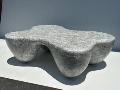 Rene Brancusi Organic Shaped Faux Concrete Coffee Table