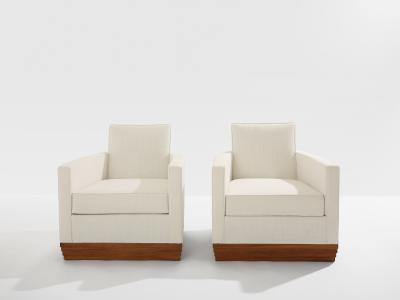 Rene Joubert D I M Ren Joubert Philippe Petit pair of club armchairs 1930