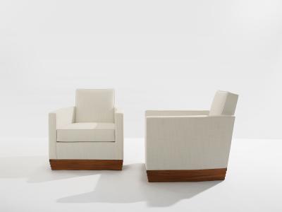 Rene Joubert D I M Ren Joubert Philippe Petit pair of club armchairs 1930