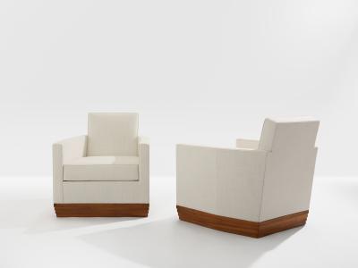 Rene Joubert D I M Ren Joubert Philippe Petit pair of club armchairs 1930