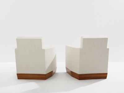 Rene Joubert D I M Ren Joubert Philippe Petit pair of club armchairs 1930
