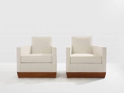 Rene Joubert D I M Ren Joubert Philippe Petit pair of club armchairs 1930