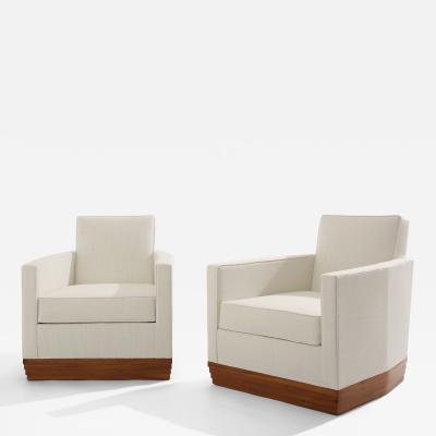 Rene Joubert D I M Ren Joubert Philippe Petit pair of club armchairs 1930