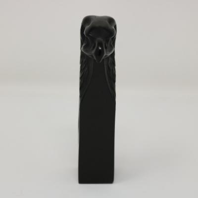 Rene Lalique Black glass Glass Tete Daigle Cachet