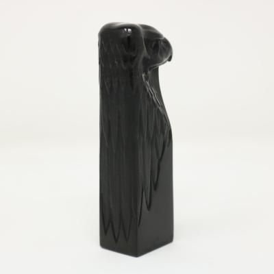 Rene Lalique Black glass Glass Tete Daigle Cachet