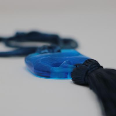 Rene Lalique Blue Glass Serpents Pendant