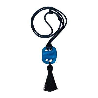 Rene Lalique Blue Glass Serpents Pendant