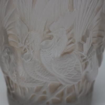 Rene Lalique Glass Coqs Et Plumes Vase