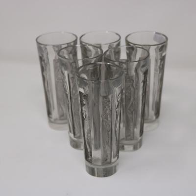 Rene Lalique Glass Shot Glasses Set of 6 Boxed