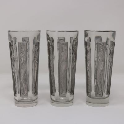 Rene Lalique Glass Shot Glasses Set of 6 Boxed