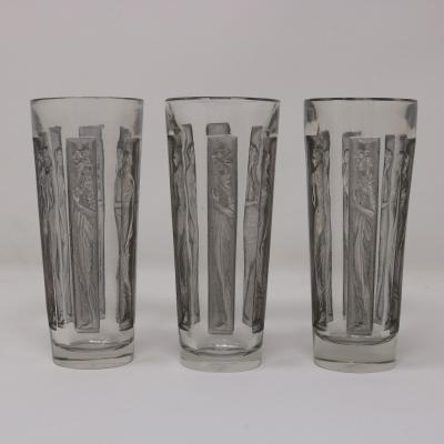 Rene Lalique Glass Shot Glasses Set of 6 Boxed
