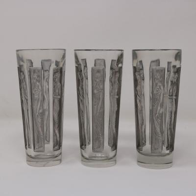 Rene Lalique Glass Shot Glasses Set of 6 Boxed
