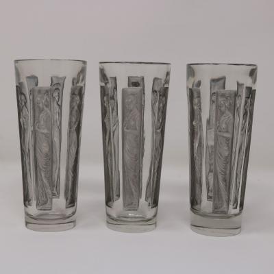 Rene Lalique Glass Shot Glasses Set of 6 Boxed