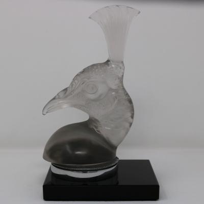Rene Lalique Glass Tete De Paon Peacock Car Mascot