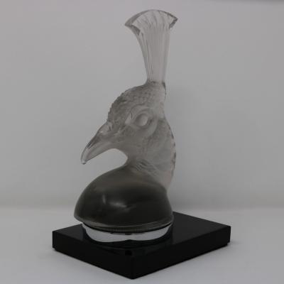 Rene Lalique Glass Tete De Paon Peacock Car Mascot