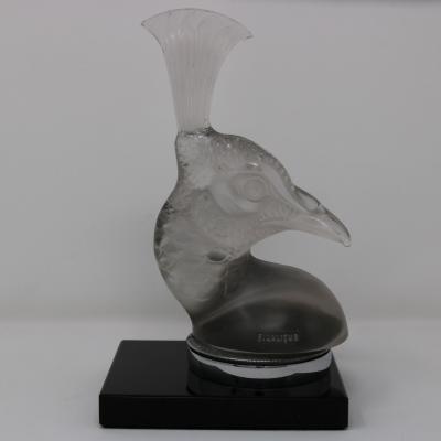 Rene Lalique Glass Tete De Paon Peacock Car Mascot
