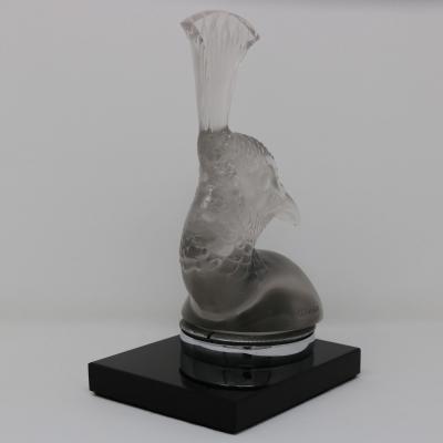 Rene Lalique Glass Tete De Paon Peacock Car Mascot
