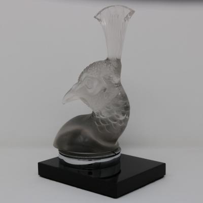 Rene Lalique Glass Tete De Paon Peacock Car Mascot