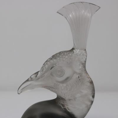 Rene Lalique Glass Tete De Paon Peacock Car Mascot
