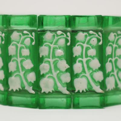 Rene Lalique Green Glass Muguet Haut Bracelet