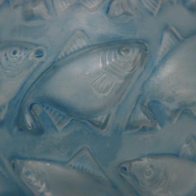 Rene Lalique Opalescent Glass Blue Stain Camaret Vase