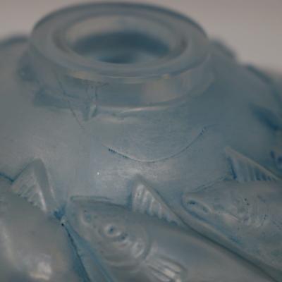 Rene Lalique Opalescent Glass Blue Stain Camaret Vase