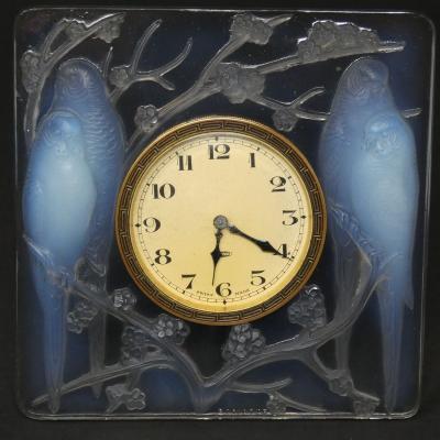 Rene Lalique Opalescent Glass Inseparables Clock