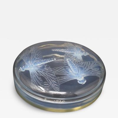 Rene Lalique Opalescent Glass Libellules Box