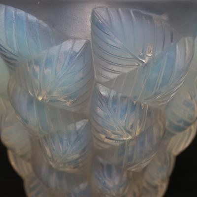 Rene Lalique Opalescent Glass Moissac Vase