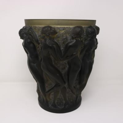 Rene Lalique Topaz Glass Bacchantes Vase