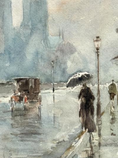 Rene Levert Notre Dame Paris in the Rain 