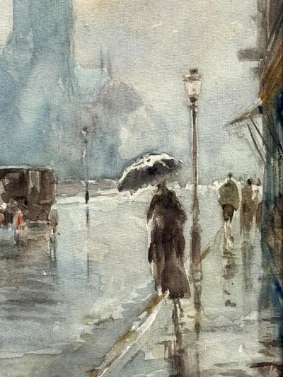 Rene Levert Notre Dame Paris in the Rain 