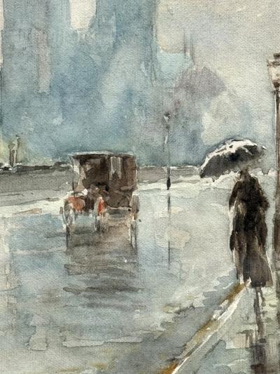 Rene Levert Notre Dame Paris in the Rain 