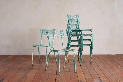Rene Malaval Turquoise Rene Malaval Bistro Chairs set of 6