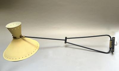Rene Mathieu Large folding wall light Ren Mathieu Ed Maison Lunel Paris France circa 1950