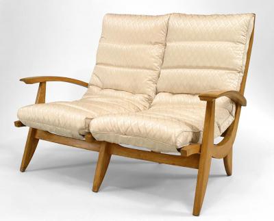 Rene Melin French 1950s Beechwood 3 Piece Salon Set